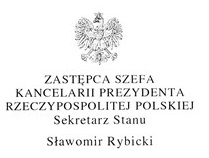 List Sekretarza Stanu - Sławomira Rybickiego, informujący o Patronacie Prezydenta RP Bronisława Komorowskiego